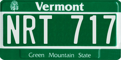 VT license plate NRT717
