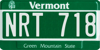VT license plate NRT718