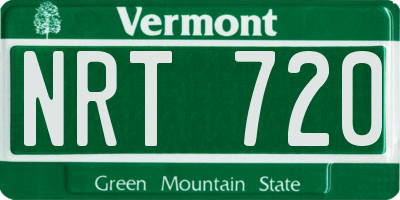 VT license plate NRT720
