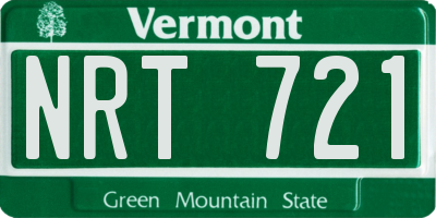 VT license plate NRT721