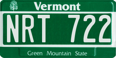 VT license plate NRT722