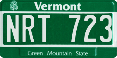 VT license plate NRT723