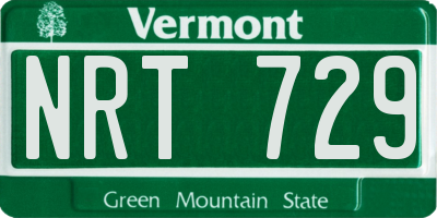 VT license plate NRT729