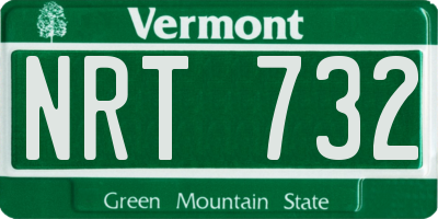 VT license plate NRT732