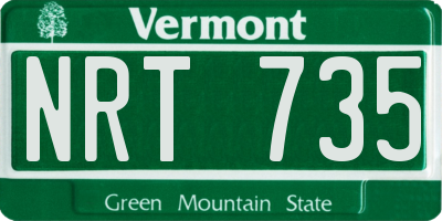 VT license plate NRT735