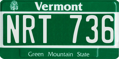 VT license plate NRT736