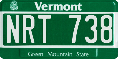 VT license plate NRT738