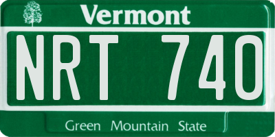 VT license plate NRT740