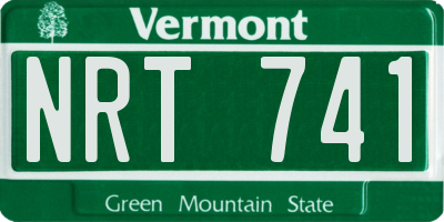 VT license plate NRT741