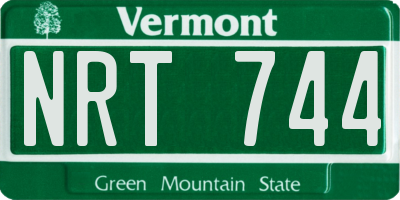 VT license plate NRT744