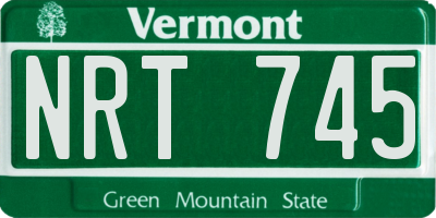 VT license plate NRT745
