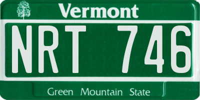 VT license plate NRT746