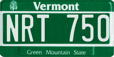 VT license plate NRT750