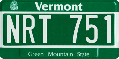 VT license plate NRT751