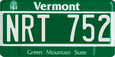 VT license plate NRT752