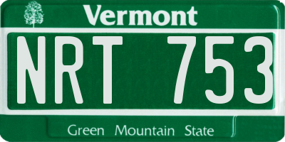 VT license plate NRT753