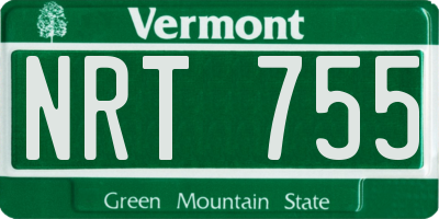 VT license plate NRT755