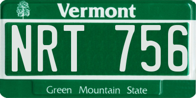 VT license plate NRT756