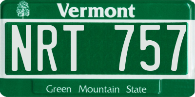 VT license plate NRT757