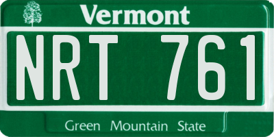 VT license plate NRT761
