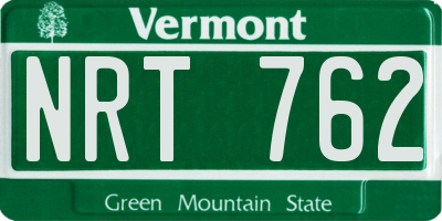 VT license plate NRT762