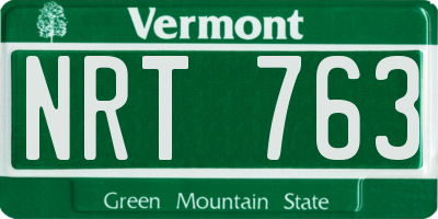 VT license plate NRT763