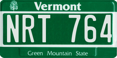 VT license plate NRT764