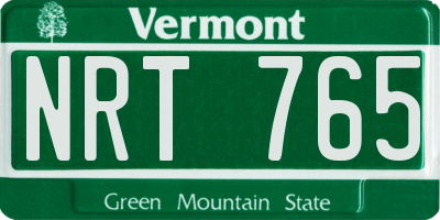 VT license plate NRT765