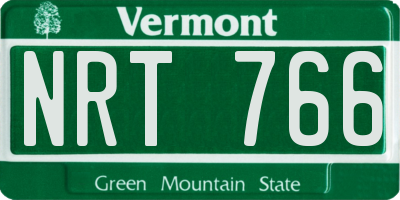 VT license plate NRT766
