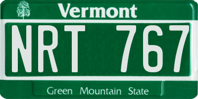 VT license plate NRT767