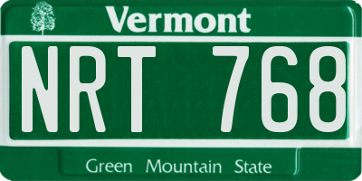 VT license plate NRT768
