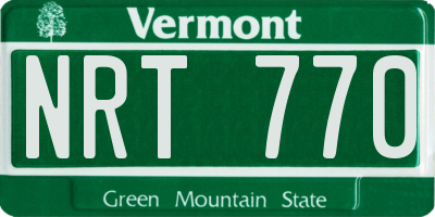 VT license plate NRT770