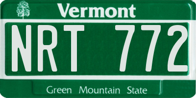 VT license plate NRT772