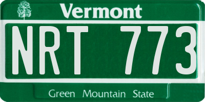 VT license plate NRT773