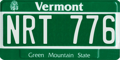 VT license plate NRT776
