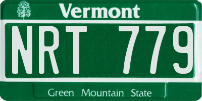 VT license plate NRT779