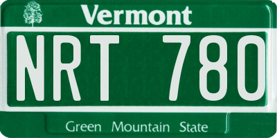 VT license plate NRT780
