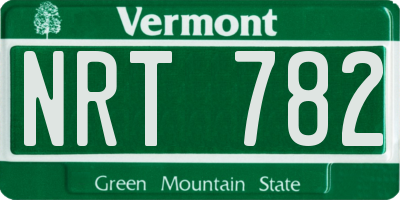 VT license plate NRT782