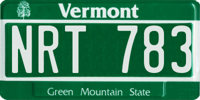 VT license plate NRT783