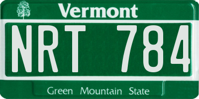VT license plate NRT784