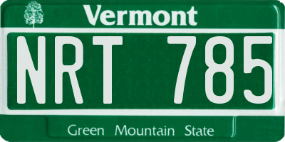 VT license plate NRT785