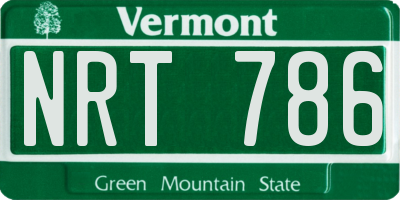 VT license plate NRT786
