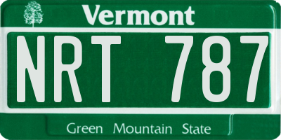 VT license plate NRT787