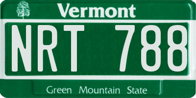 VT license plate NRT788