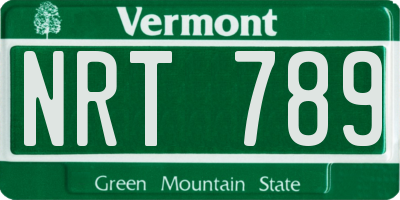 VT license plate NRT789