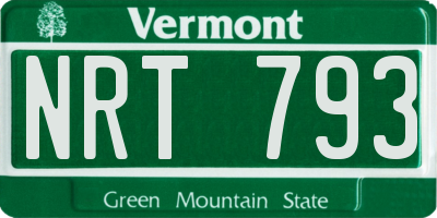 VT license plate NRT793
