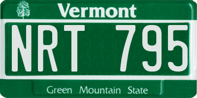 VT license plate NRT795