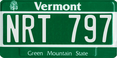 VT license plate NRT797