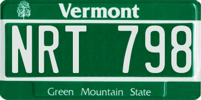 VT license plate NRT798