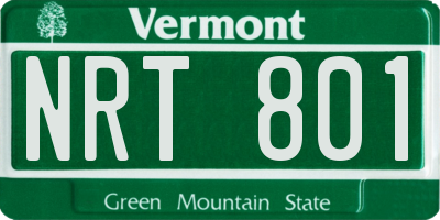 VT license plate NRT801